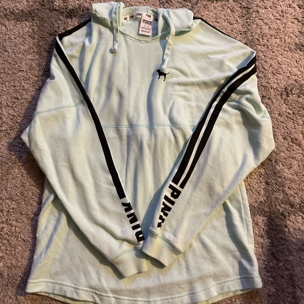 PINK Victoria’s Secret oversized blue and black hoodie